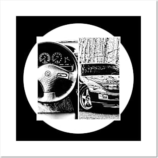 NISSAN 300ZX Black 'N White 5 (Black Version) Posters and Art